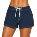 Damen Badeshorts Größe M Textil dunkelblau mit weißer Kordel sportlich