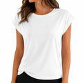 Damen T-Shirt Größe S Weiß Kurzarm Rundhals Lockerer Schnitt
