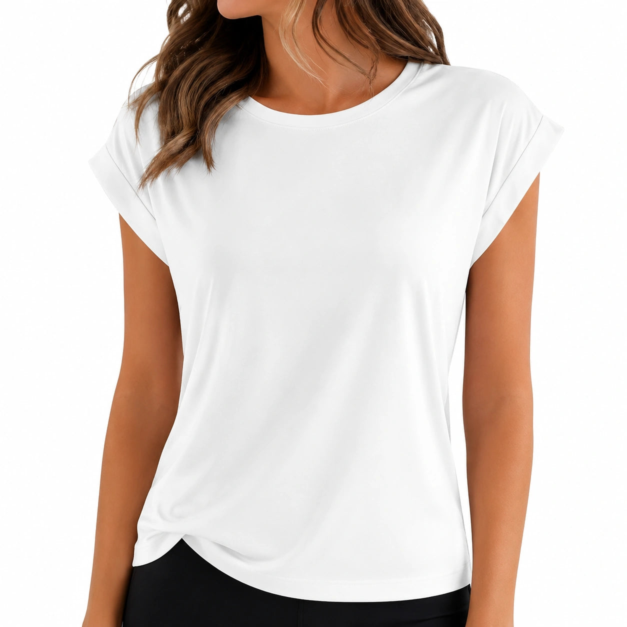 Damen T-Shirt Größe S Weiß Kurzarm Rundhals Lockerer Schnitt