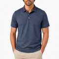 Herren Poloshirt Größe L Blau kurzarm mit Knopfleiste