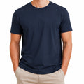 Herren T-Shirt Größe L Dunkelblau glatte Oberfläche Kurzarm Rundhals