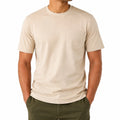 Herren T-Shirt XL Beige mit Brusttasche kurzarm lässig