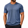 Herren T-Shirt XL Blau Kurzarm Rundhals Freizeit