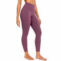 Damen Sportleggings Größe L aus elastischem Synthetikgewebe in Pflaume mit hohem Bund